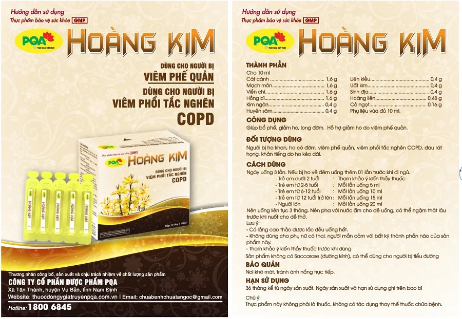 Hướng dẫn sử dụng PQA Hoàng Kim