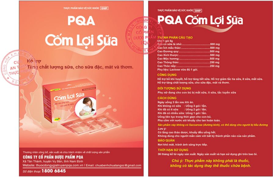 XNQC PQA Lợi sữa