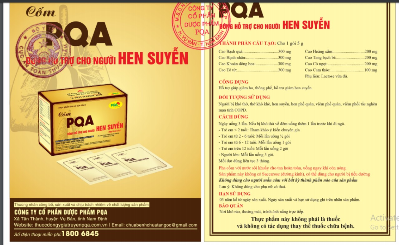Cốm hen suyễn PQA