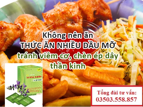 Đau thần kinh tọa nên hạn chế đồ ăn nhiều dầu mỡ
