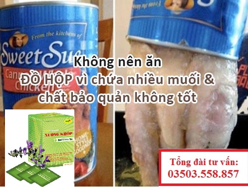 Đau thần kinh tọa nên kiêng ăn đồ hộp