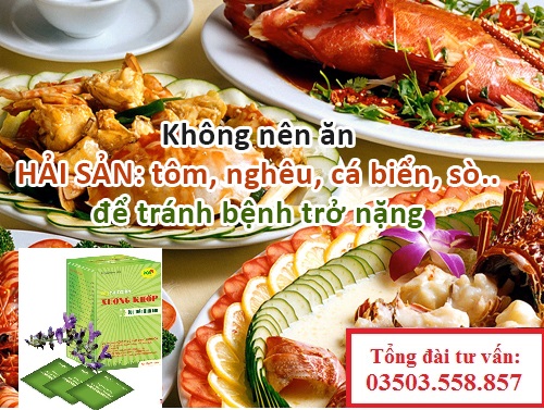 Đau thần kinh tọa nên kiêng ăn hải sản