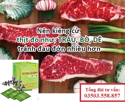 Bệnh đau thần kinh tọa nên kiêng ăn thịt có màu đỏ