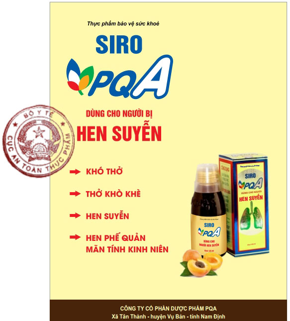 Siro PQA hen suyễn - thuốc chữa hen suyễn