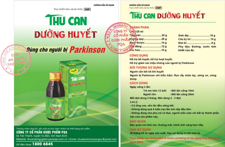 XNQC PQA Thư cân dương huyết