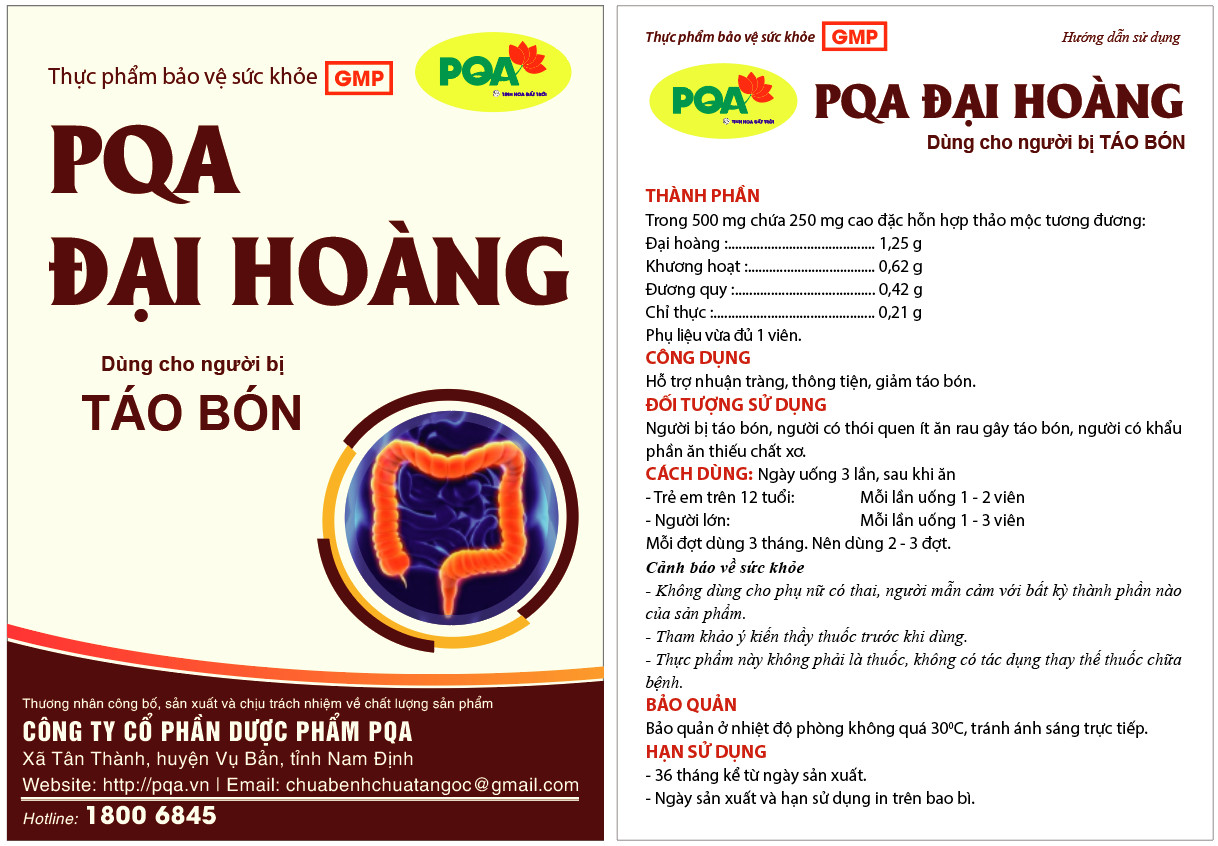 Đại hoàng PQA - Trị táo bón