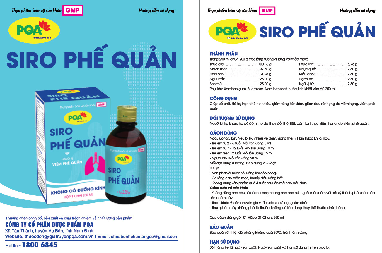 Siro PQA Phế quản 250ml
