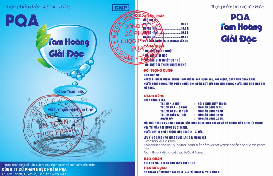 Tam hoàng giải độc pqa