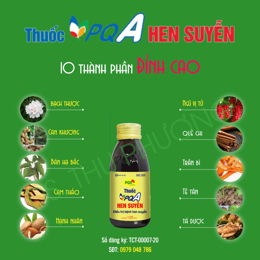 Thành phần của Thuốc siro pqa hen suyễn