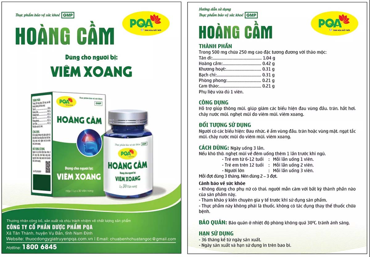 Viên nang hoàng cầm pqa