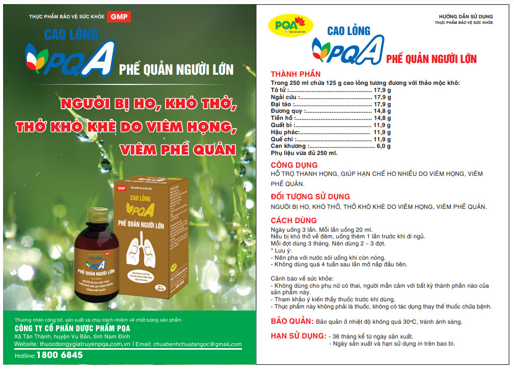 PQA Siro Phế quản người lớn
