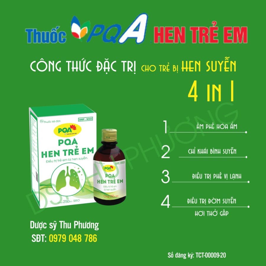 Công dụng của Thuốc PQA Hen trẻ em
