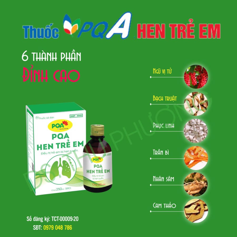Thành phần của Thuốc PQA Hen trẻ em