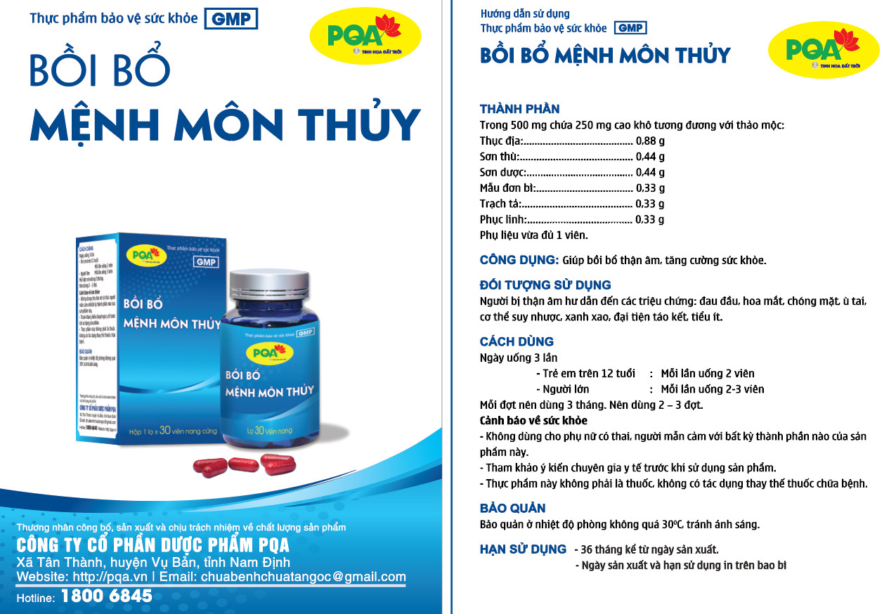 HDSD Mệnh môn thủy PQA