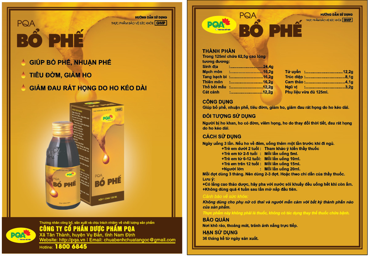 HDSD bổ phế PQA (nâu)
