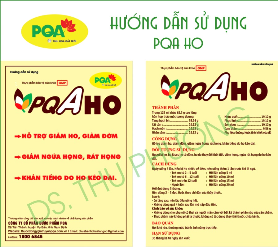 Hướng dẫn PQA Siro Ho