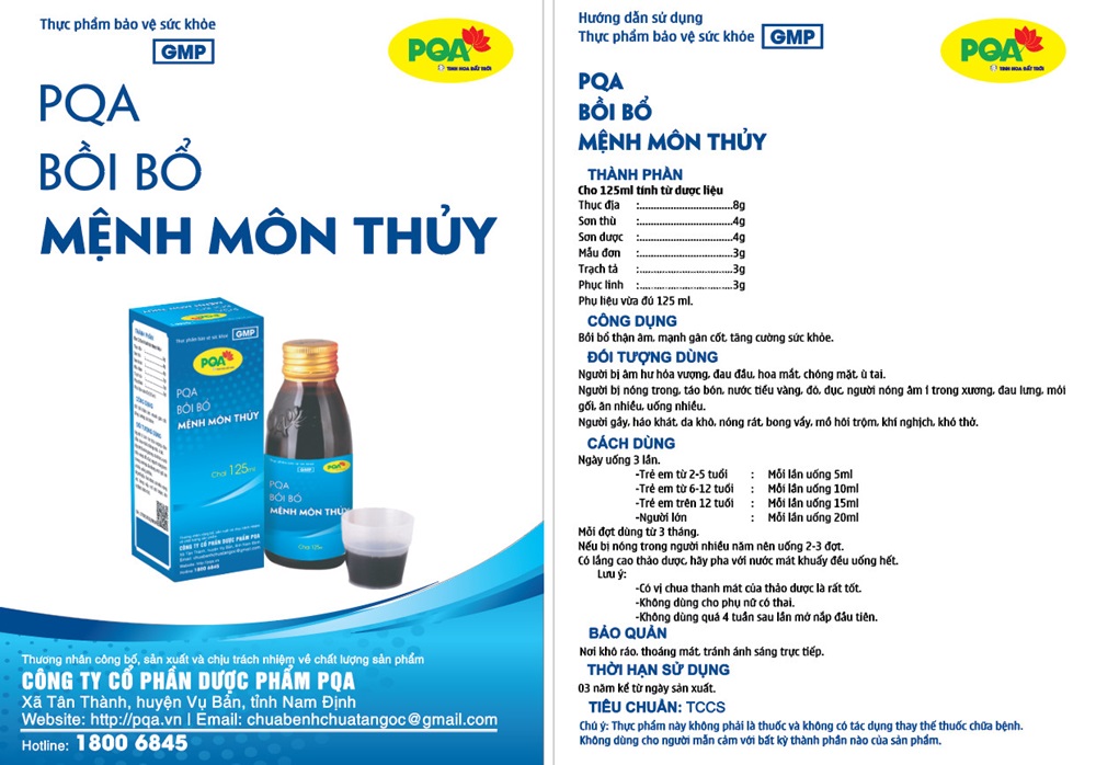 Siro PQA mệnh môn thủy