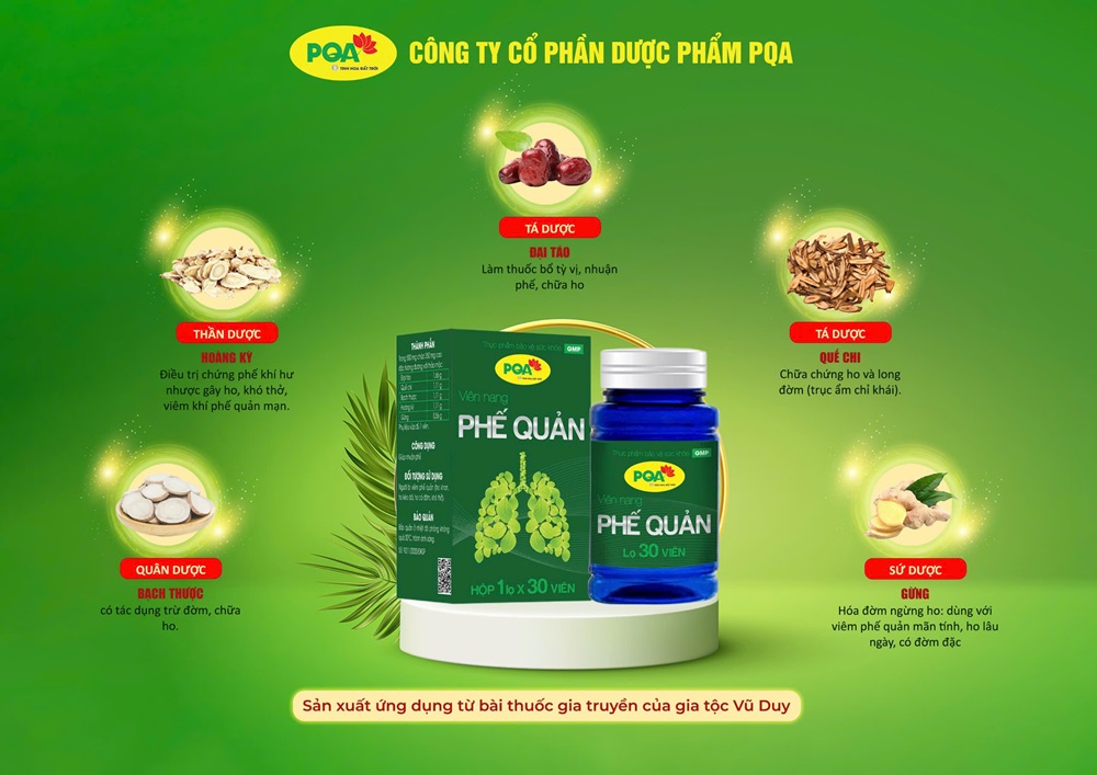 PQA Phế quản hộp màu xanh