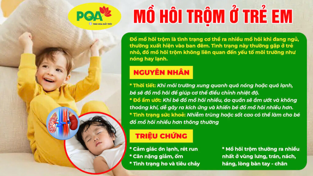 Nguyên nhân và triệu chứng mồ hôi trộm ở trẻ